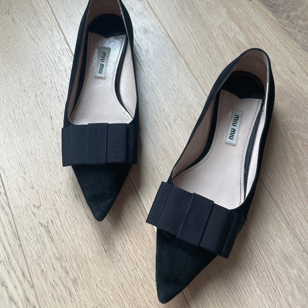 Mui Mui Black Flats